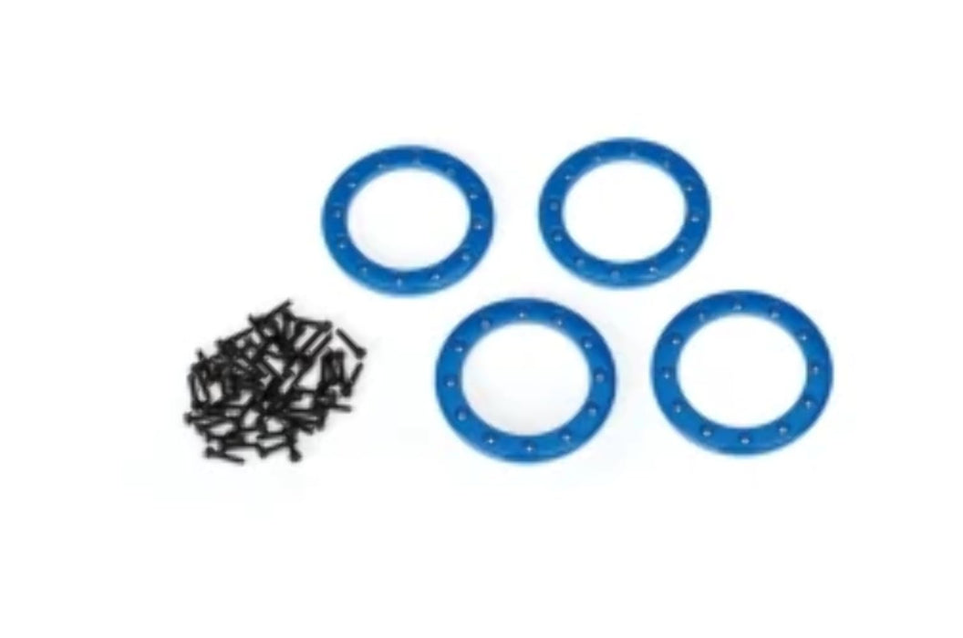 Traxxas 8169X 1.9 Black Aluminum Beadlock Rings Blue