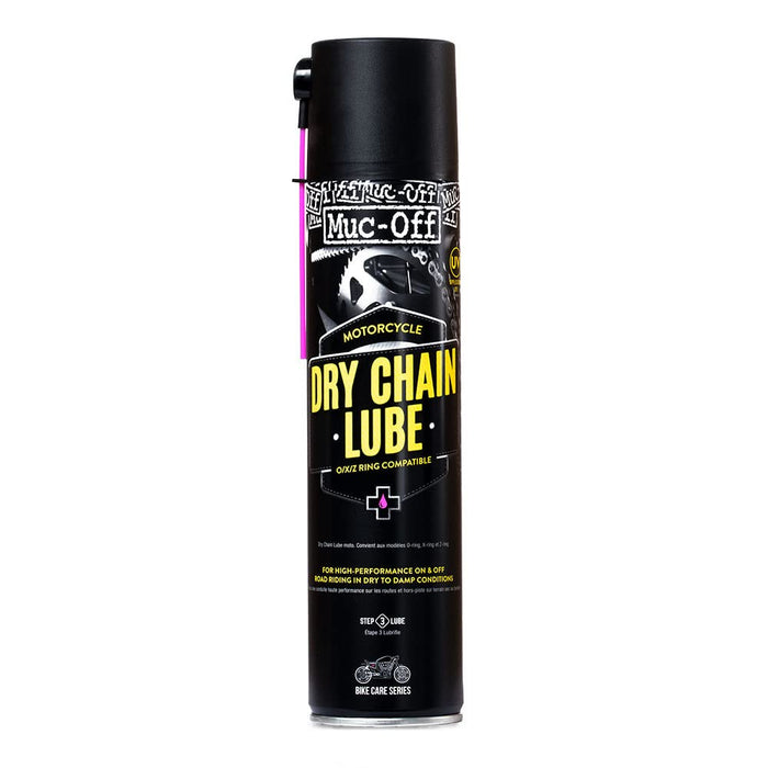 Muc-Off Dry Motorcycle Chain Lube, 13.5 fl oz - Motorcycle Chain Lubricant, Chain Wax for Dry Conditions - Motorcycle Chain Oil for On and Off-Road