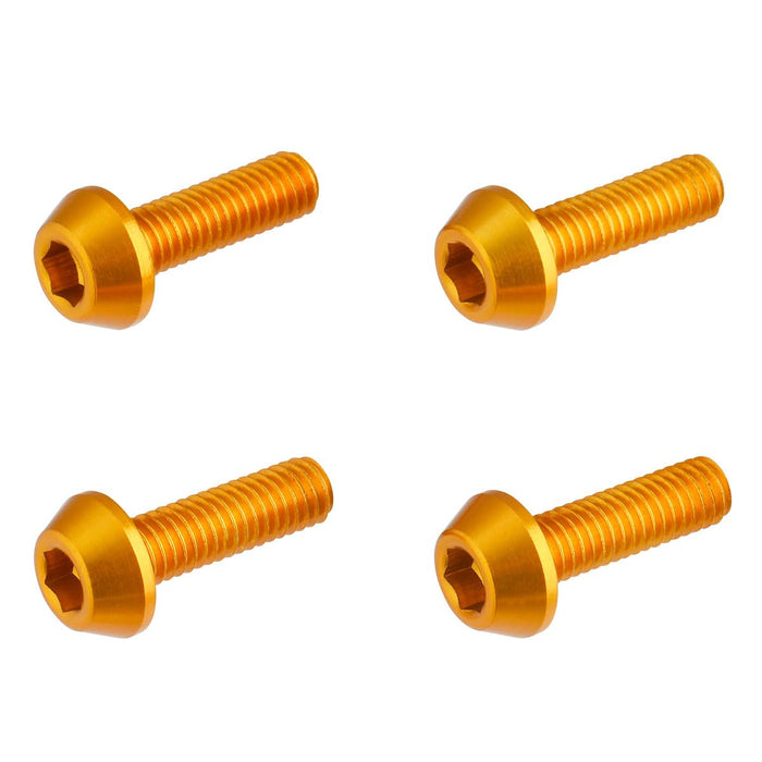 4/PC DRC ALUM M6 TAPER BOLTS 20MM GLD