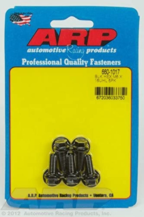 ARP M6 x 1.00 x 16 Black Oxide Hex Bolts (5/pkg) 660-1017