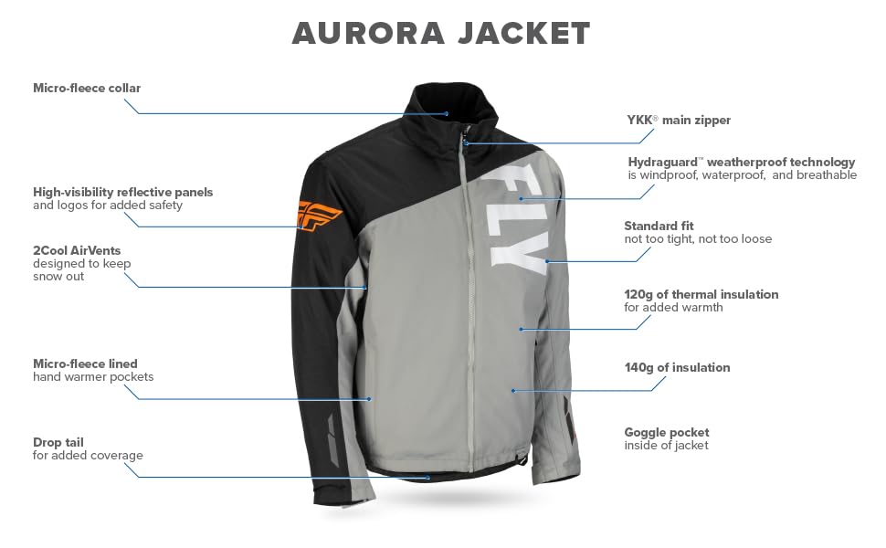 Fly Racing 2023 Aurora Jacket (Black, Medium)