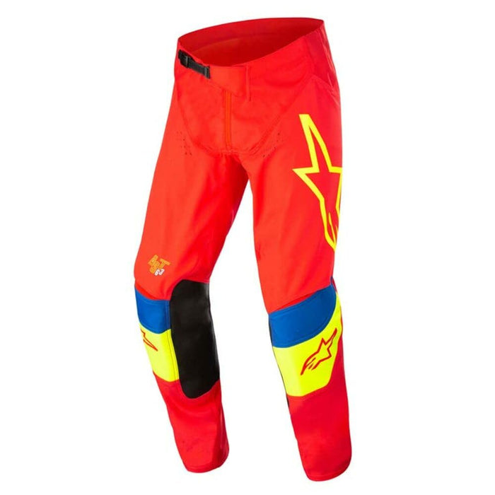 Alpinestars Techstar Quadro Pants Bright Red/Ylw Fluo/Blue Sz 34 482-970834