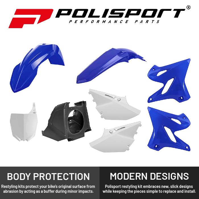 Polisport Full Plastic Kit for Yamaha YZ 125/250 (2002-2021) OEM Quality Restyling Kit with Superior Fit, Flexibility, and Durability (Blue)