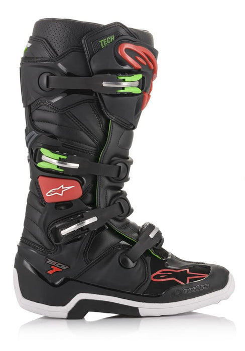 Alpinestars 2012014-1366-7 Tech 7 Boots Black/Red/Green Sz 07