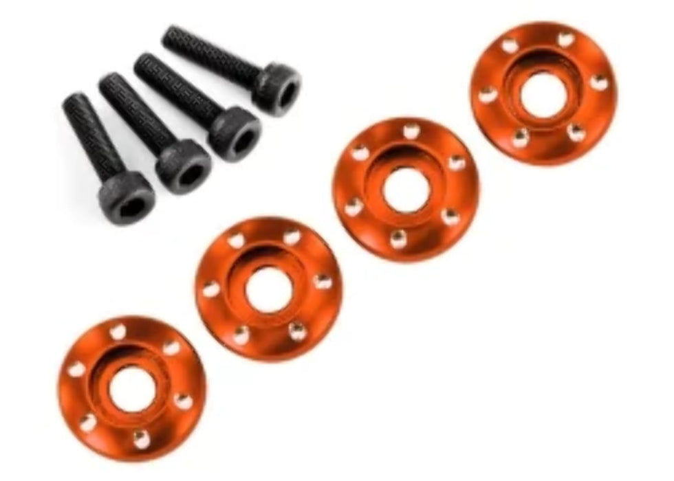 Traxxas Machined Aluminum CS 4 Wheel Nut Washer 3 x 12mm Orange