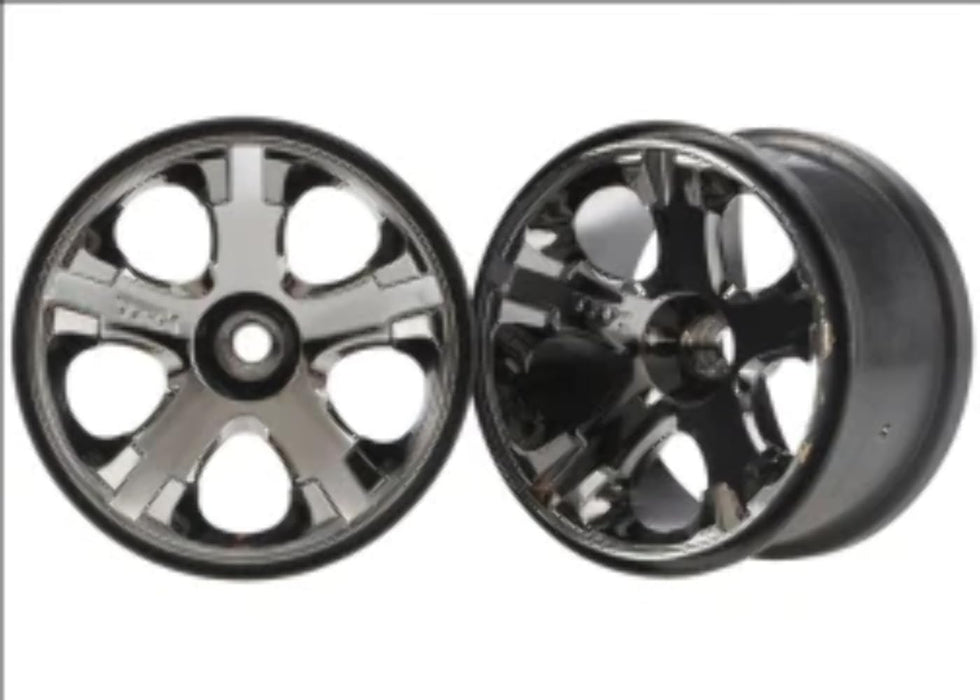 Traxxas 5577A Black Chrome All-Star 2.8 Wheels Nitro Front 2-Piece 32-Pack