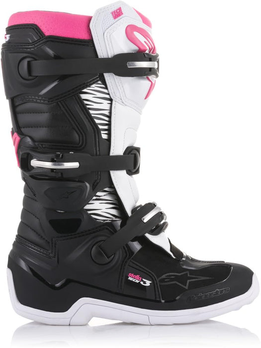 Alpinestars 2013218-130-7 Tech 3 Stella Boots Black/White/Pink Sz 07