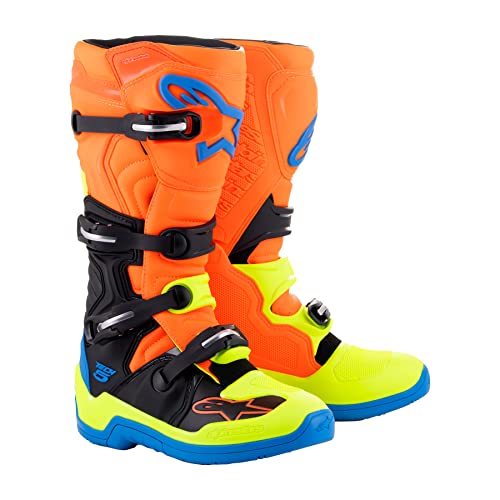 Alpinestars Tech 5 MX Boots (Blue/Orange/Yellow Fluo, 7)