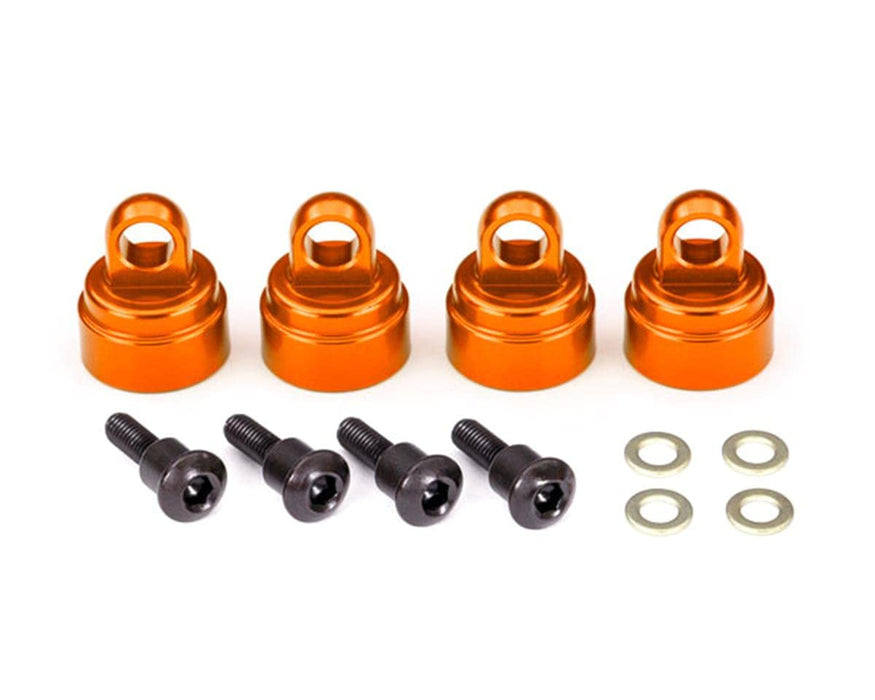 Traxxas 3767T Shock caps Aluminum (Orange-Anodized) (4) (fits All Ultra Shocks)