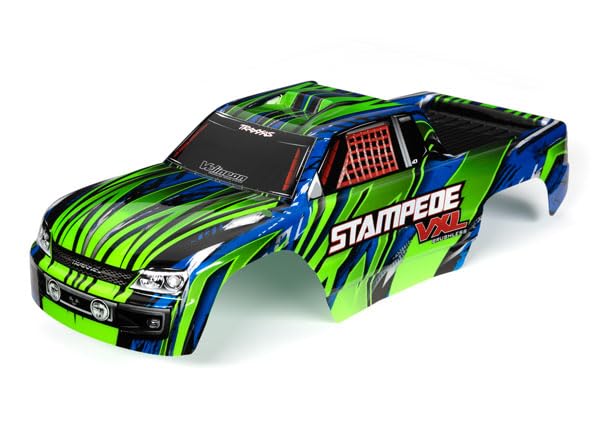 Traxxas 3620G Body Stampede VXL Green & Blue (Painted Decals Applied)