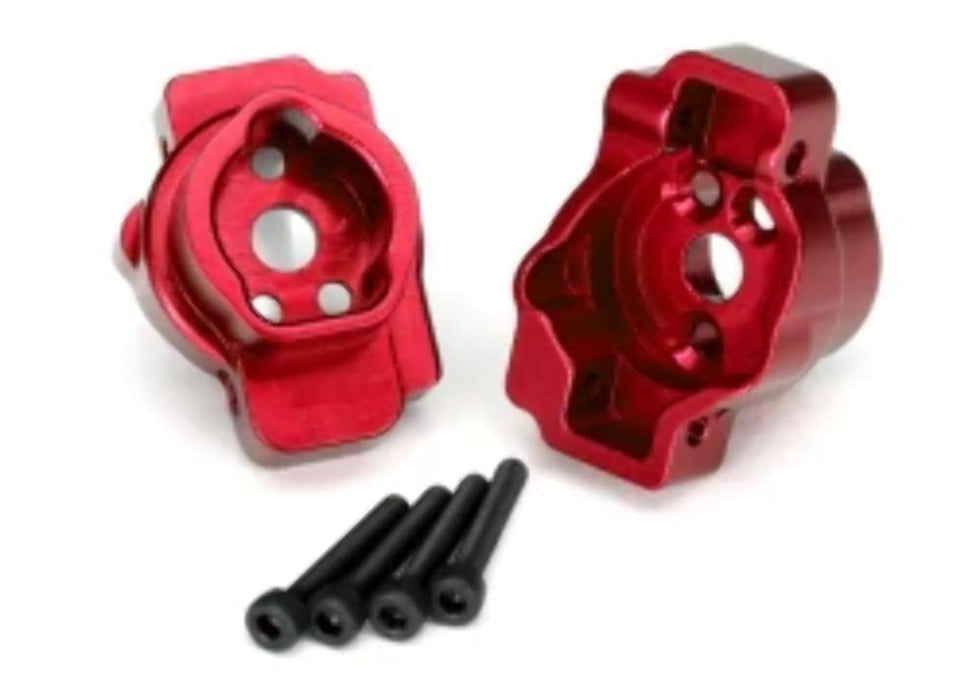 Traxxas Portal Drive axle Mount Rear 6061-T6 Aluminum (red-Anodized) (Left and Right)/ 2.5x16 CS (4)