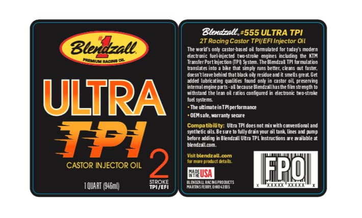 Blendzall Ultra Tpi Injection Oil 1 Qt F-555