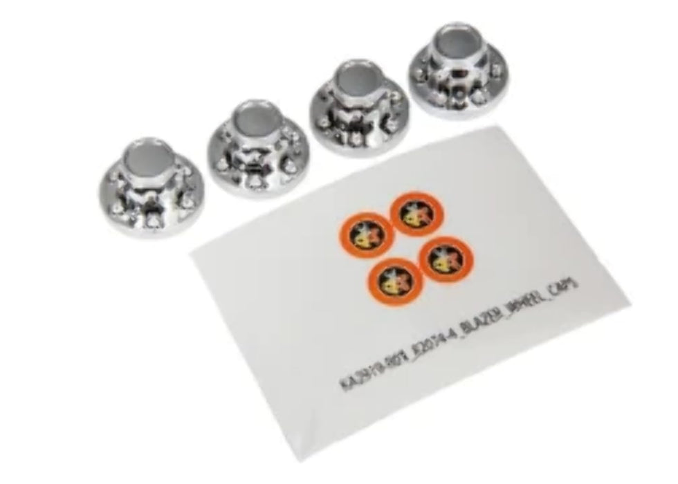 Traxxas TRA8164 Center caps Wheel (Chrome) (4)/ Decal Sheet (Requires #8255A Extended stub axle)