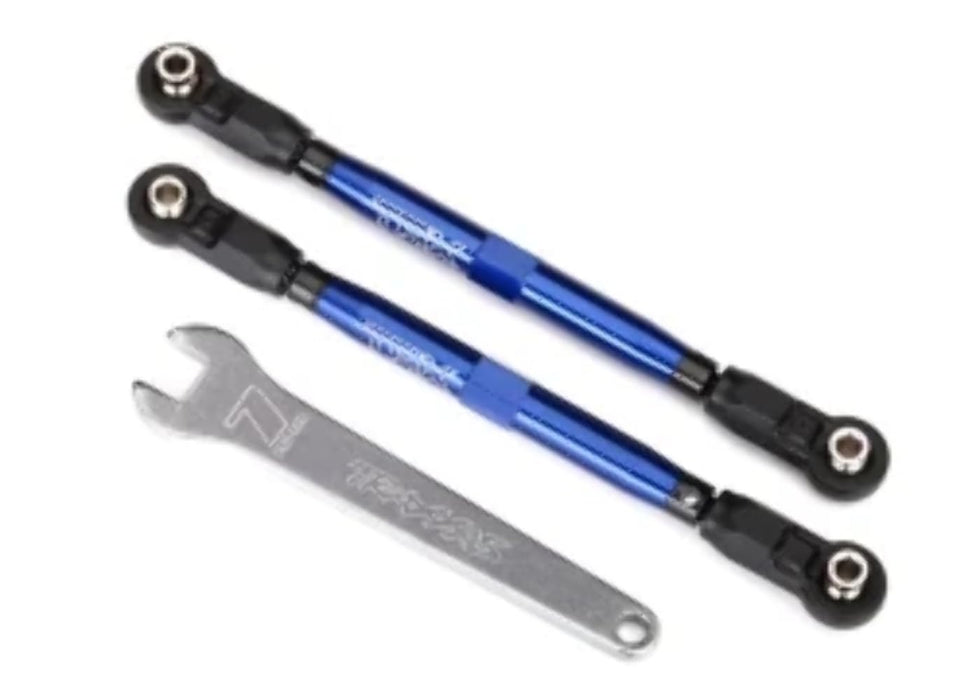 Traxxas 8547A/8547R/8547X UDR Unlimited Desecer 7075-T6 Tubes (102mm Front Toe Links/Steering Links/tie rods Assembled with Rod Ends & Hollow Balls) Includes Free 7mm Wrenchrt Ra (Blue Anodized)