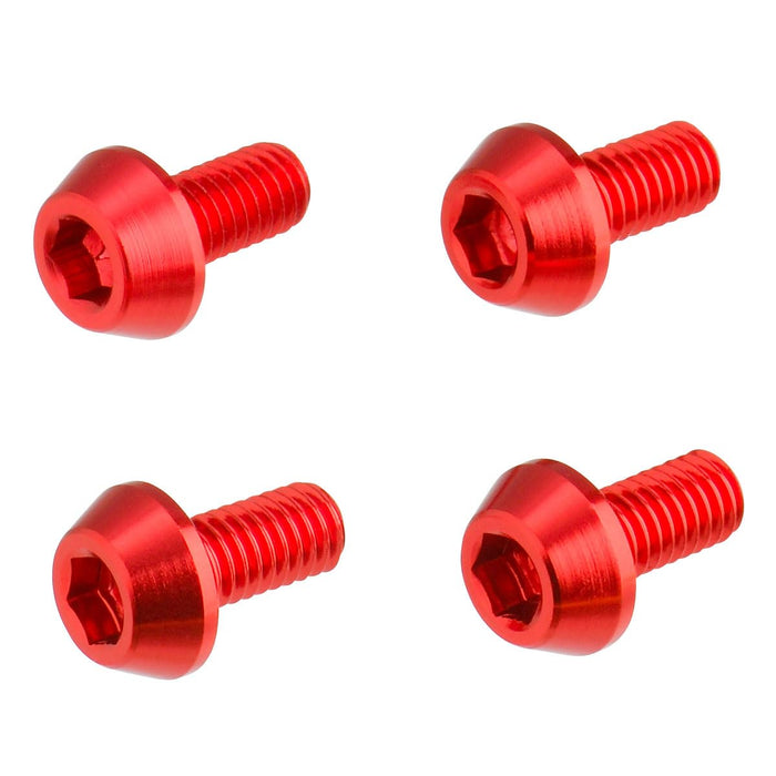 4/PC DRC ALUM M6 TAPER BOLTS 12MM RED