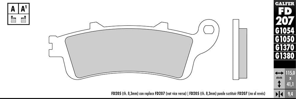 Galfer Semi-Metallic Brake Pads (Rear G1054) Compatible With 02-04 HONDA VTX1800C