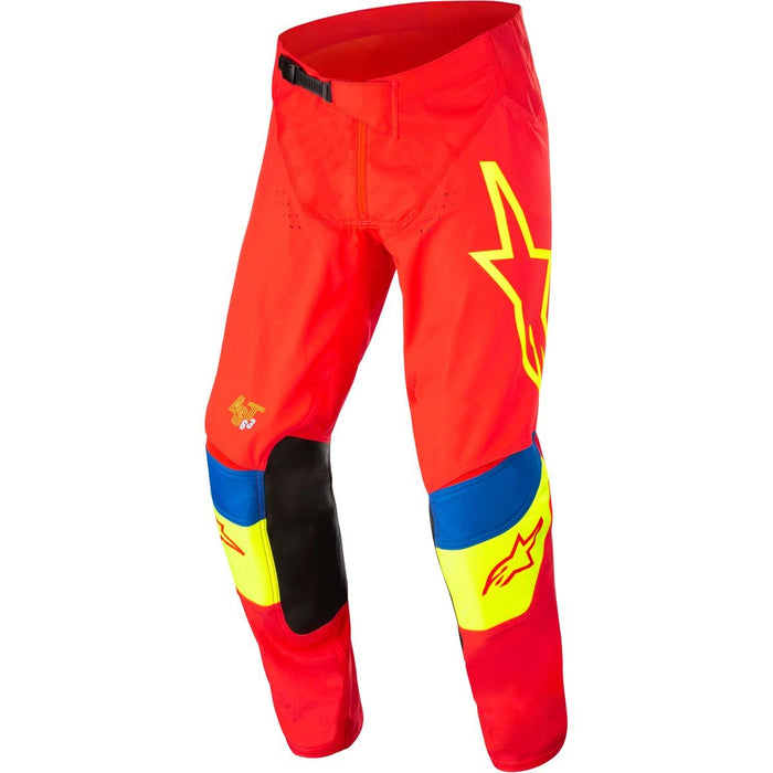 Alpinestars Techstar Quadro Pants Bright Red/Ylw Fluo/Blue Sz 32 (3721122-3057-32)