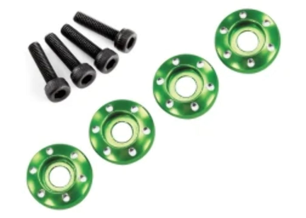 Traxxas 4 Machined Aluminum Wheel Nut Washer 3 x 12mm Green