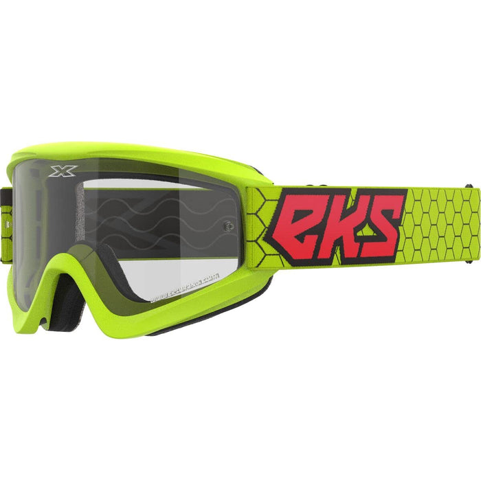 EKS Brand GOX Flat Out Clear Goggles OSFA Flo Yellow/Black/Fire