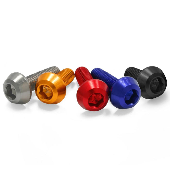 4/PC DRC ALUM M6 TAPER BOLTS 12MM TI-COLOR