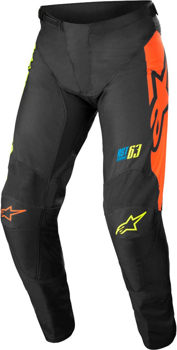 Alpinestars Youth Racer Compass Pants Black/Yellow Fluo/Coral Sz 24 (3742122-1534-24)