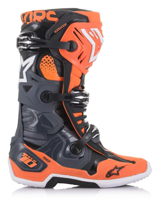 Alpinestars 2010020-9040-12 Tech 10 Boots Cool Grey/Orange Fluo Sz 12