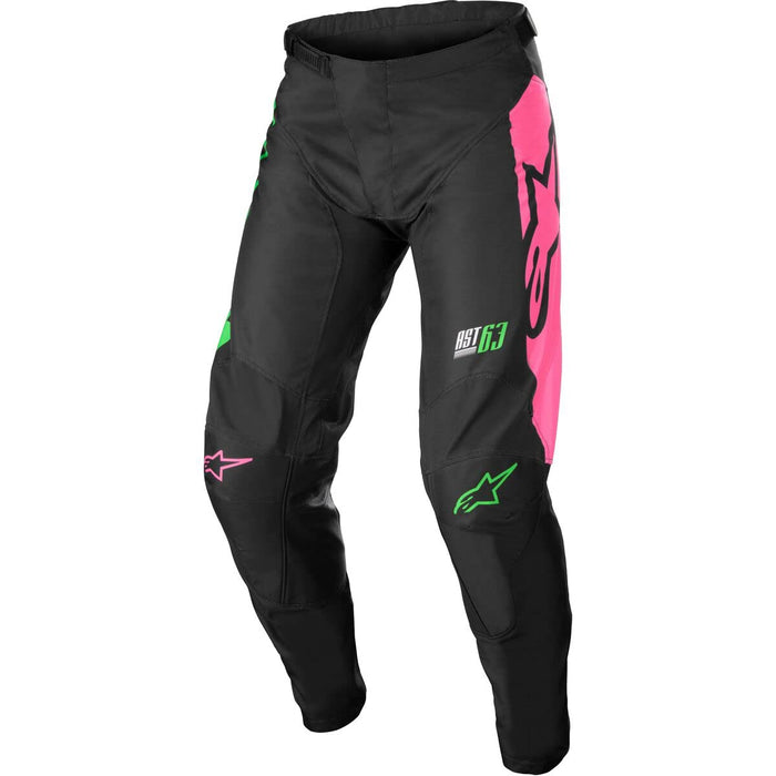 Alpinestars Youth Racer Compass Pants Blk/Grn Neon/Pink Fluo Sz 24 (3742122-1669-24)