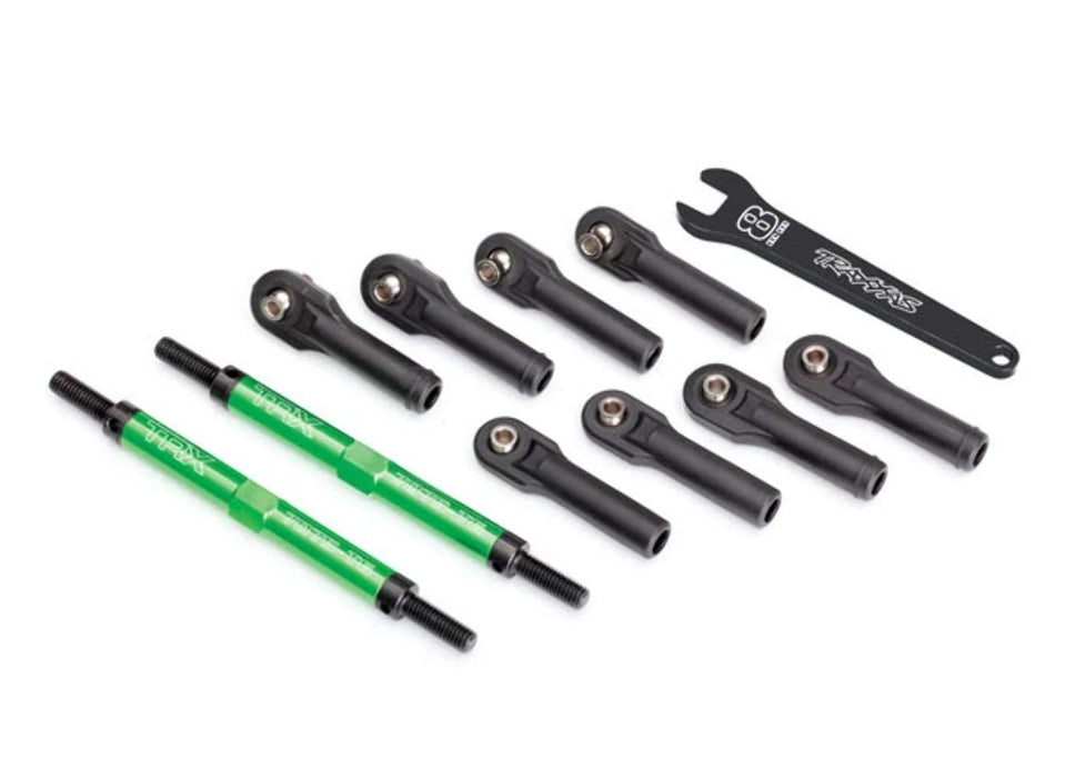 Traxxas E-Revo 2.0 'Tubes' Anodized Aluminum Toe Links Assembled with Rod Ends and Steel Hollow Balls w/Free 8mm Wrench (Green)