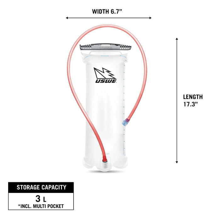 USWE Elite Hydration Bladder 3.0L, Water Reservoir with Plug-n-Play Quick Disconnect and Wide Slide-Seal Open, Reversible Leak Proof BPA Free, for Backpack