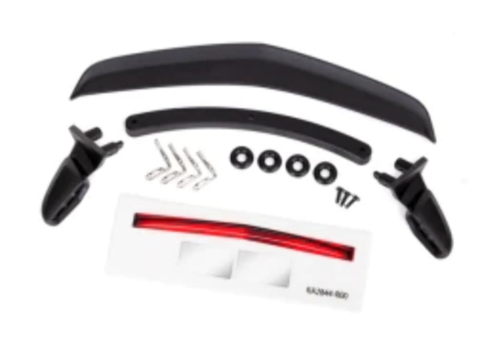 Traxxas Mirrors Side Black (Left & Right)/ Mirror retainers (2)/ Body Clips (4)/ o-Rings (4)/ Spoiler Black/Spoiler Retainer (1)/ 1.6x5 BCS (self-Tapping) (3)