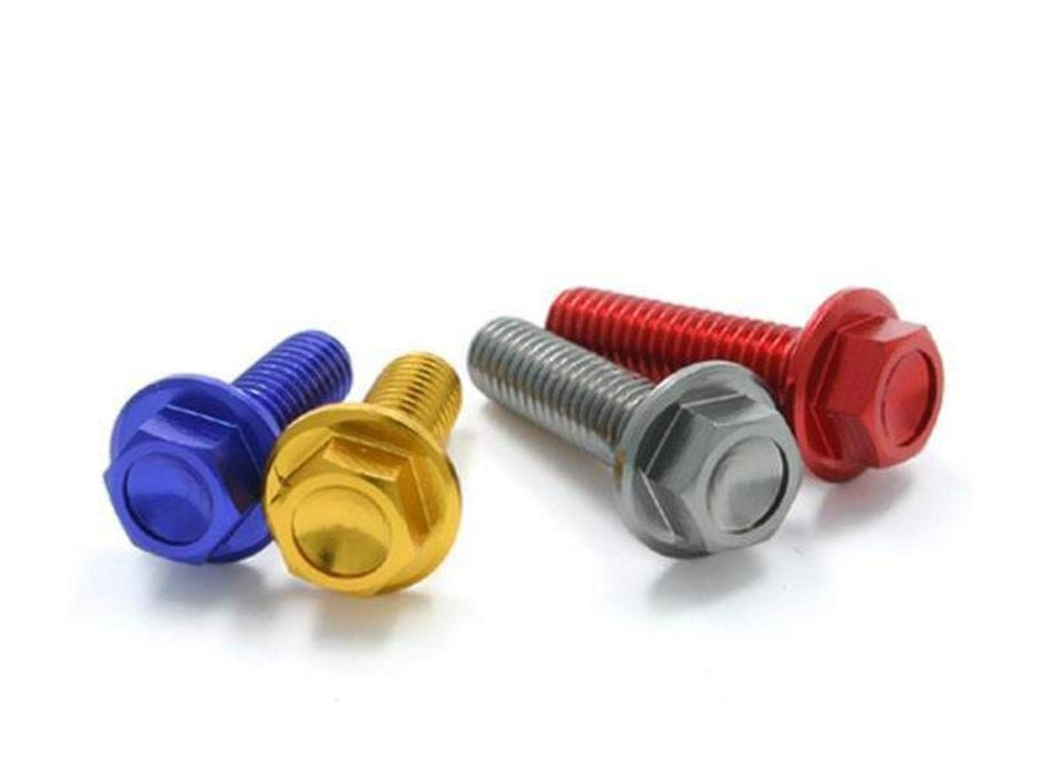 DRC Aluminum Flange Bolts Red 6x25mm 4 Pack D58-51-225