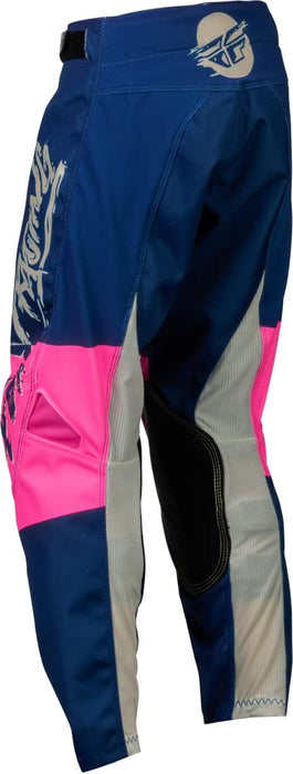 Fly Racing 2023 Youth Kinetic Khaos Pants (Pink/Navy/Tan, 22)