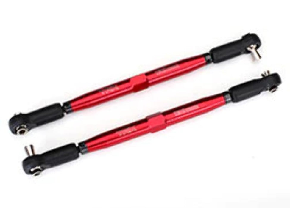 Traxxas TRA7748R Toe links X-Maxx (TUBES red-anodized 7075-T6 aluminum stronger than titanium) (157mm) (2)/ rod ends