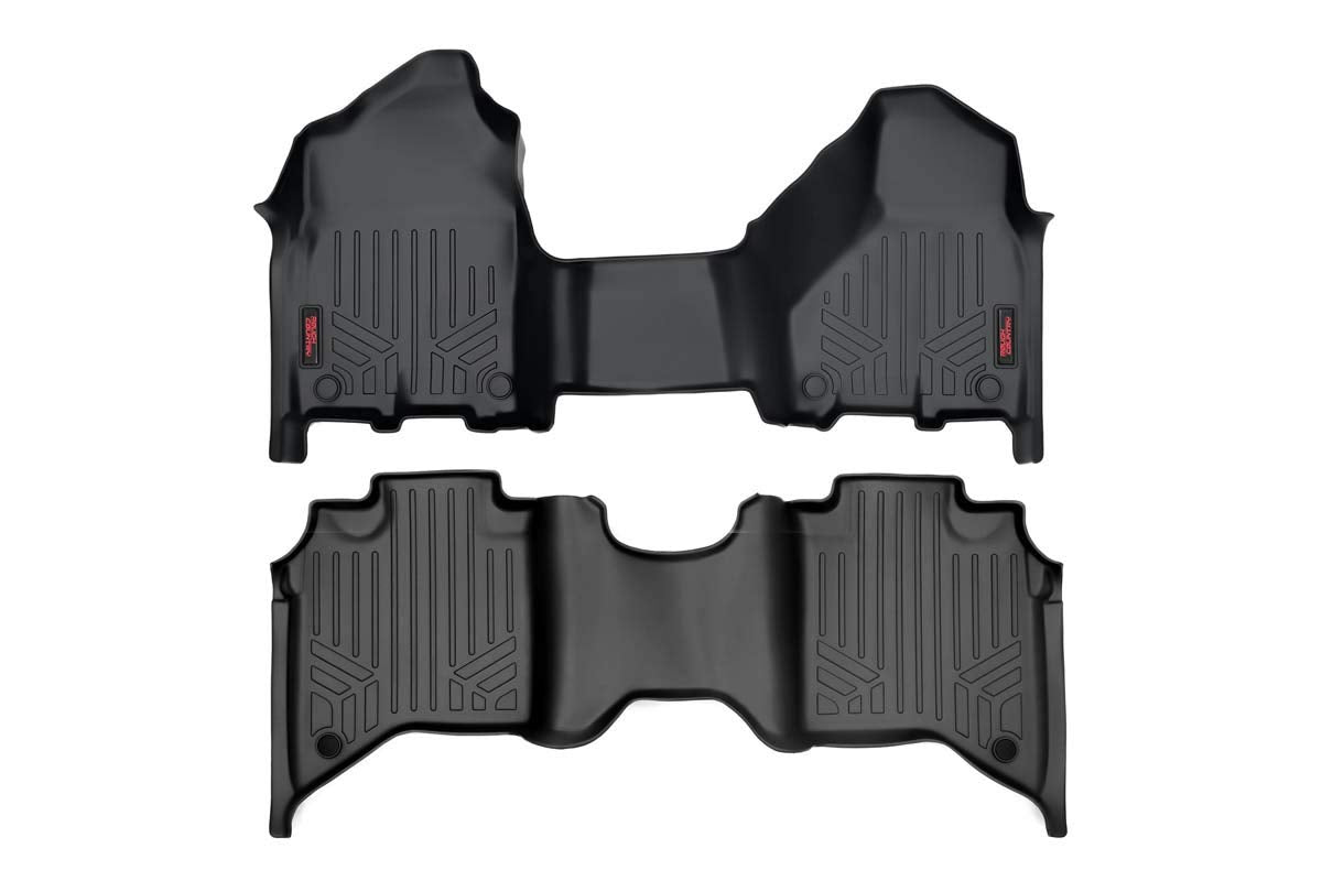 Rough Country Floor Mats Fr & Rr Over Hump Crew Fits RAM 2500/3500 (19-23) M-31530