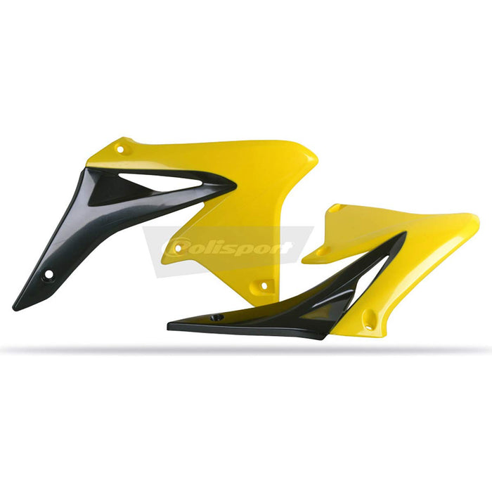 Polisport Radiator Shroud Set (BLACK/YELLOW) For 10-18 SUZUKI RMZ250