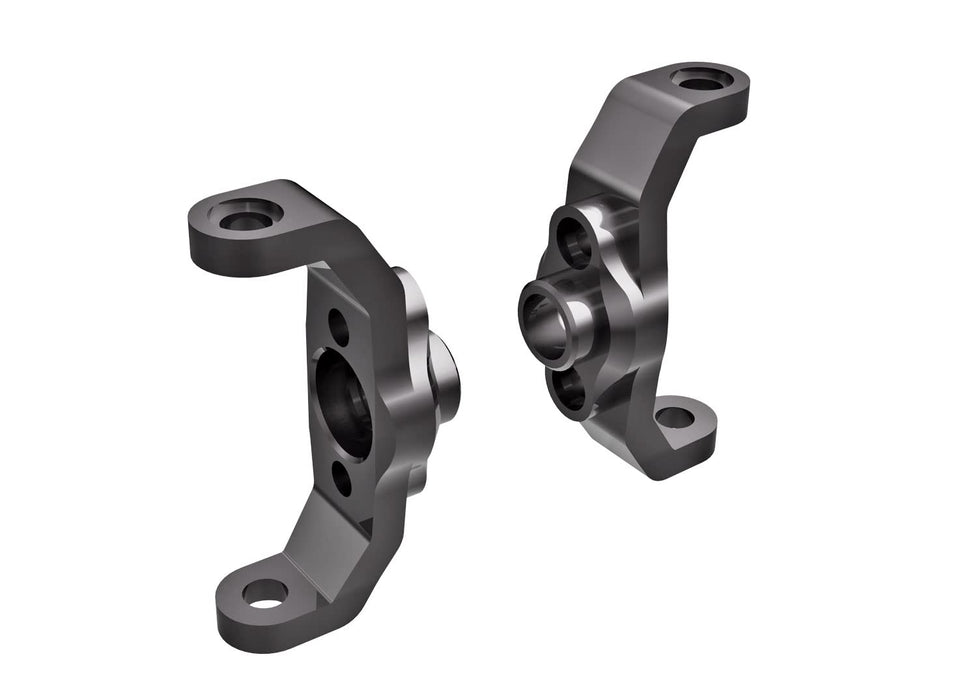 Traxxas 9733-GRAY Caster blocks 6061-T6 Alum (Dark Titanium-Anodized) (Left & Right)