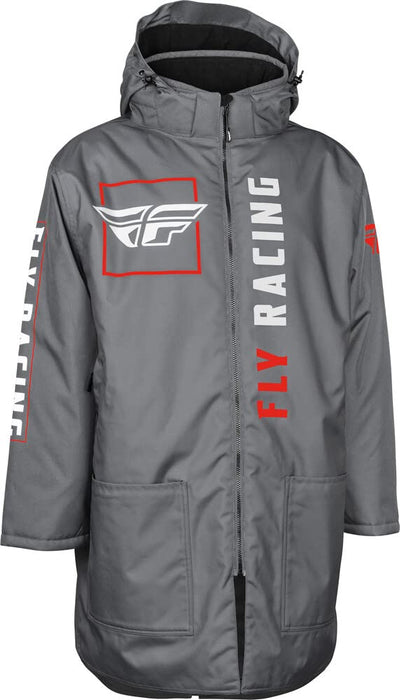 Fly Racing Pit Coat (Grey/Red, One Size)