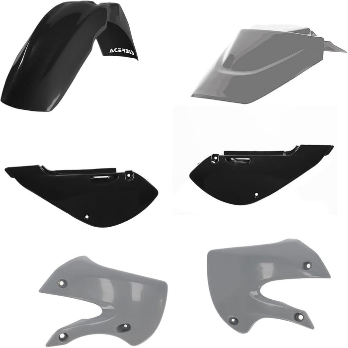 Acerbis Plastic Kit (Black/Grey) For 02-09 KAWASAKI KLX110