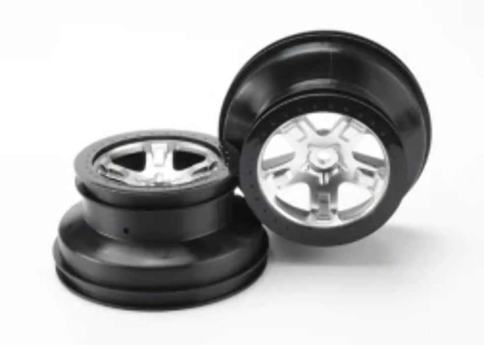 Traxxas 5872X Short Course Wheels Chrome with Black Bead lock 2.2/3.0 2-Piece