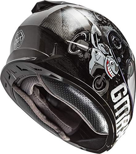 GMAX GM-49Y Cold Weather, Youth Full-Face Helmet, DOT Approved for Snow & Motor Sports (Dark Silver/Black)