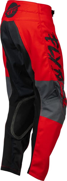 Fly Racing 2023 Youth Kinetic Khaos Pants (Black/Red/Grey, 22)