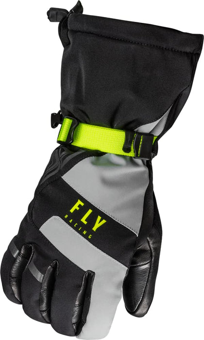 Fly Racing 2023 Snow Highland Glove (Black/Grey/Hi-Vis, Large)