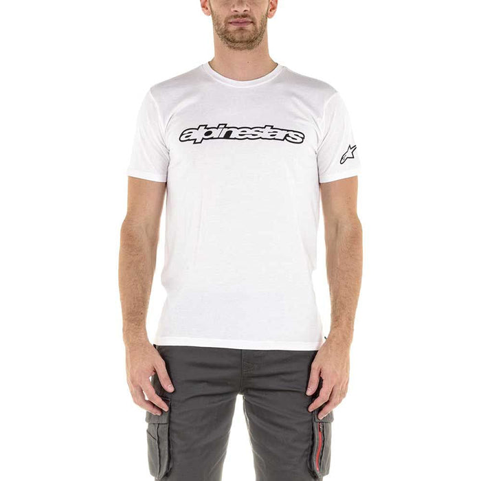 Alpinestars unisex adult Wordmark Tee T Shirt, White/Black, Small US