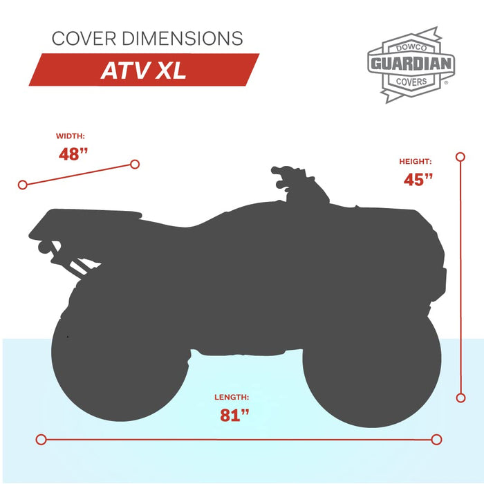 Dowco Guardian 26018-01 Indoor/Outdoor Water Resistant Reflective ATV Cover: Black, X-Large