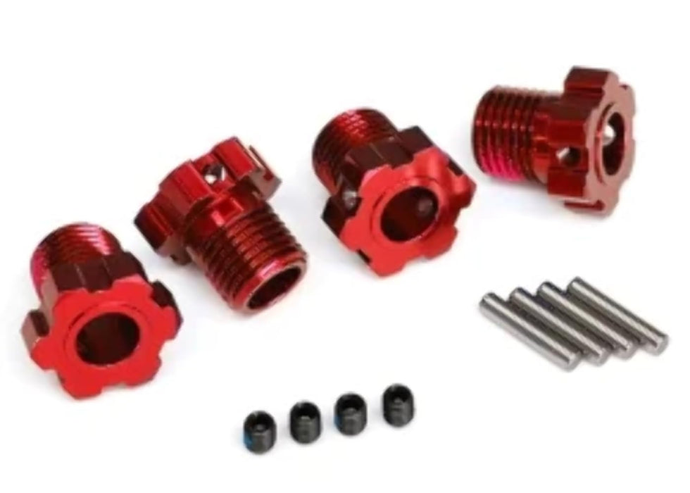 Traxxas 8654R Aluminum 17mm Splined Wheel Hubs Red