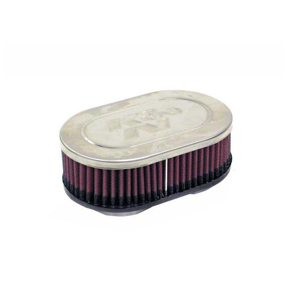 K&N Universal Clamp-On Air Filter: High Performance, Premium, Washable, Replacement Engine Filter: Flange Diameter: 2 In, Filter Height: 2 In, Flange Length: 0.625 In, Shape: Oval, Rc-2370 RC-2370