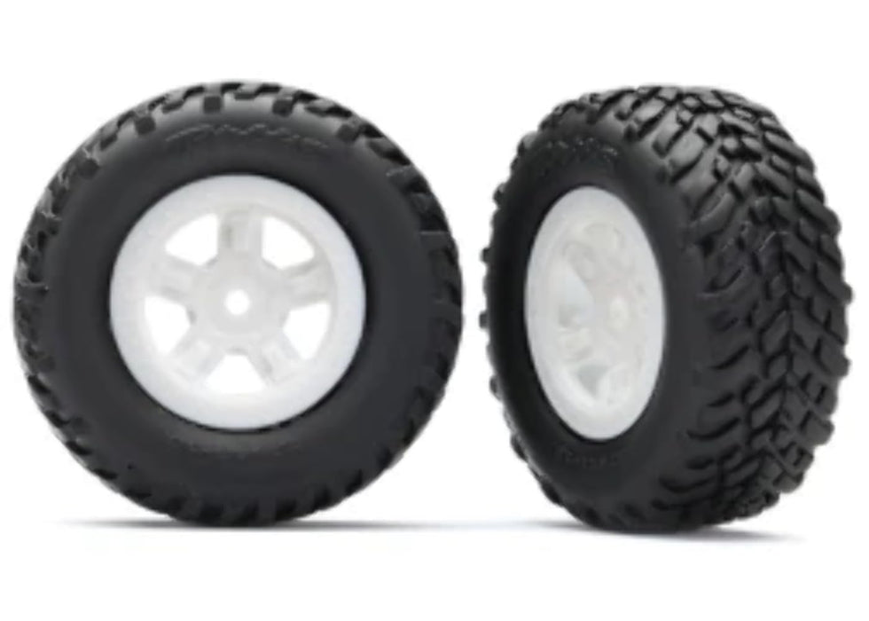 Traxxas 7674X - SCT Off-Road Racing Tires SCT White Wheels Right/Left (2)