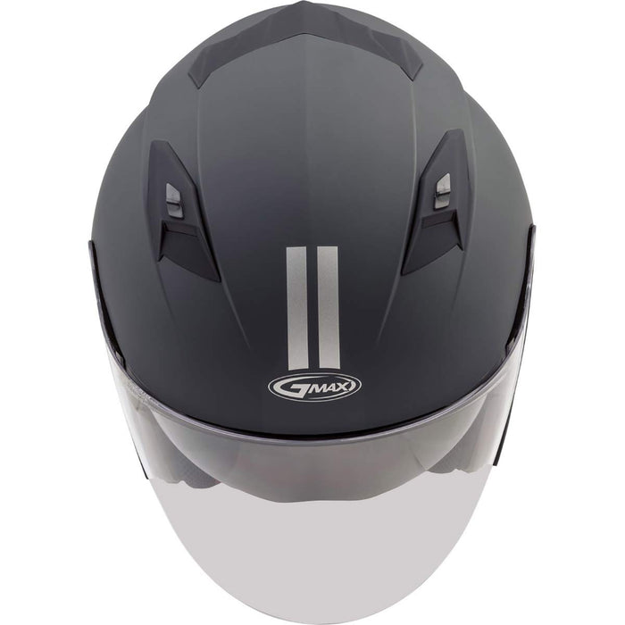 GMAX OF-77 Adult Downey Open-Face Motorcycle Helmet - Matte Grey/Silver/Medium