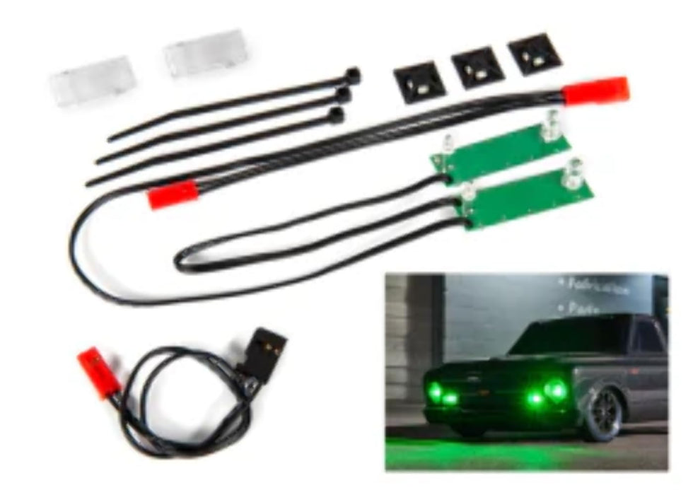 Traxxas 9496G Led Light Set Front Complete (Green) (Includes Light Harness Power Harness Zip Ties (9))