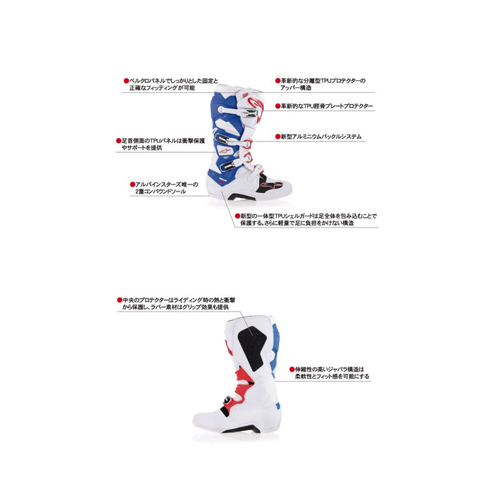 Alpinestars 2012014-21-8 Unisex-Adult Tech 7 Boots White/Black Sz 08 (Multi, one_size)